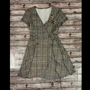 Speechless plaid  dress with jewel embellisments